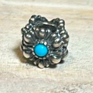 Pandora bracelet charm 925 Turquoise bloom retired
